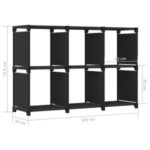 Raft expunere 6 cuburi negru 103x30x72,5 cm, material textil - Img 7
