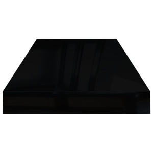 Raft perete suspendat, negru extralucios, 60x23,5x3,8 cm, MDF - Img 8