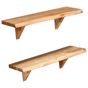 Rafturi de perete, 2 buc., 60x20x16 cm, lemn masiv de acacia - Img 6