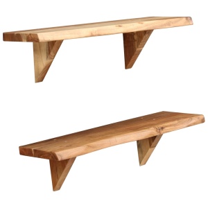 Rafturi de perete, 2 buc., 60x20x16 cm, lemn masiv de acacia - Img 10
