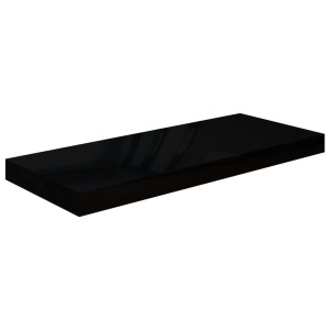 Rafturi de perete, 2 buc., negru extralucios 60x23,5x3,8 cm MDF - Img 4