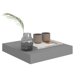 Rafturi de perete, 4 buc., gri, 23 x 23,5 x 3,8 cm, MDF - Img 3