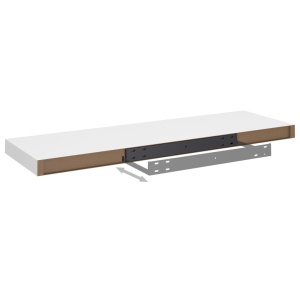 Rafturi de perete suspendate, 2 buc., alb, 80x23,5x3,8 cm, MDF - Img 7
