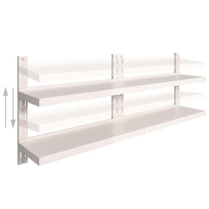 Rafturi suspendate 2 niveluri 2 buc. 200x30 cm oțel inoxidabil - Img 3