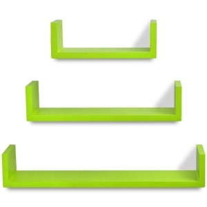 Rafturi suspendate din MDF pentru cărți/DVD-uri, Verzi, 3 buc. - Img 4