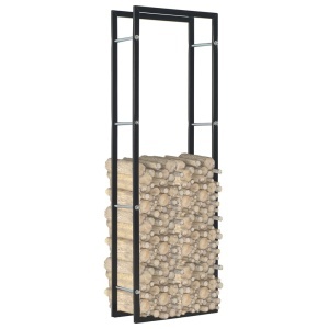 Rastel pentru lemne de foc, negru, 50x20x150 cm, oțel - Img 2