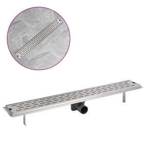 Rigolă duș liniară din oțel inoxidabil, model linie, 830x140 mm - Img 2