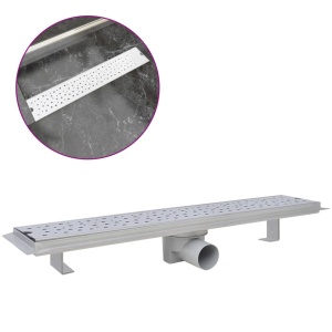 Rigolă duș liniară, model bule, oțel inoxidabil, 630 x 140 mm - Img 2