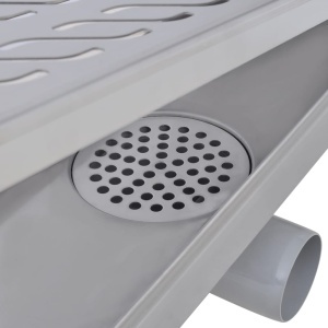 Rigolă duș liniară, model ondulat, oțel inoxidabil, 630x140 mm - Img 6