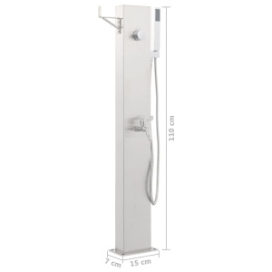 Robinet de duș pentru grădină, 110 cm, oțel inoxidabil - Img 9