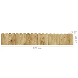 Rolă de bordură, verde, 120 cm, lemn de pin tratat - Img 5
