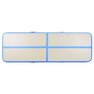 Saltea gimnastică gonflabilă cu pompă albastru 800x100x10cm PVC - Img 5