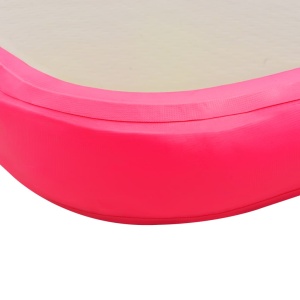 Saltea gimnastică gonflabilă cu pompă roz 300x100x10cm PVC - Img 10