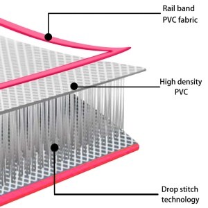 Saltea gimnastică gonflabilă cu pompă roz 800x100x20 cm PVC - Img 11