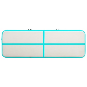 Saltea gimnastică gonflabilă cu pompă verde 400x100x20 cm PVC - Img 8