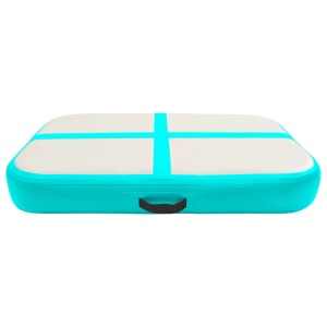 Saltea gimnastică gonflabilă cu pompă verde 600x100x20 cm PVC - Img 4