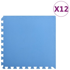 Saltele de exerciții, 12 buc., albastru, 4,32 m², spumă EVA