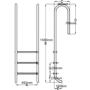 Scară pentru piscină cu 3 trepte, oțel inoxidabil, 120 cm - Img 5