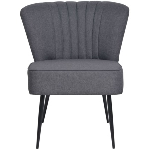 Scaun cocktail, gri inchis, material textil - Img 3