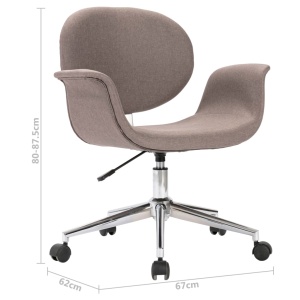 Scaun de birou pivotant, gri taupe, material textil - Img 9