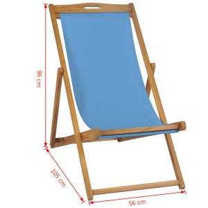 Scaun de exterior, albastru, 56 x 105 x 96 cm, lemn de tec - Img 10