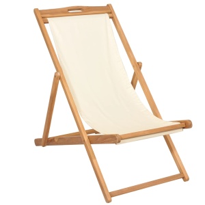 Scaun de exterior, crem, 56 x 105 x 96 cm, lemn de tec