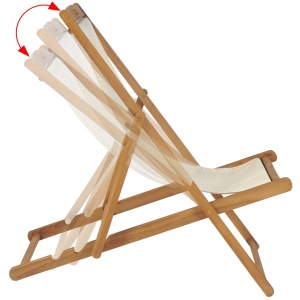 Scaun de exterior, crem, 56 x 105 x 96 cm, lemn de tec - Img 5