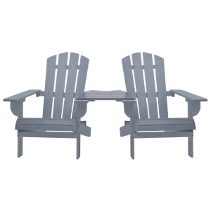 Scaun de grădină Adirondack, gri, lemn masiv de brad - Img 2