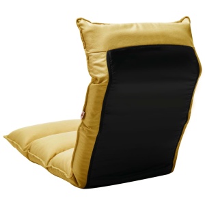 Scaun de podea pliant, galben muștar, material textil - Img 4