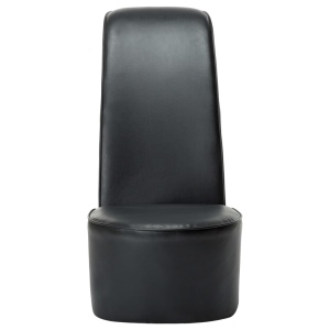 Scaun, design toc inalt, negru, piele ecologică - Img 4