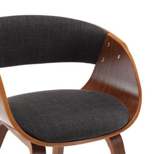 Scaune de bucătărie, 6 buc, gri, lemn curbat și material textil - Img 5