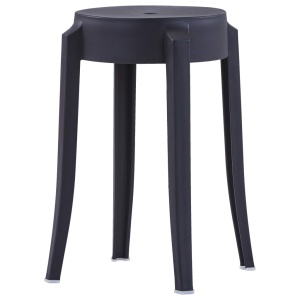 Scaune stivuibile, 4 buc., negru, plastic - Img 3