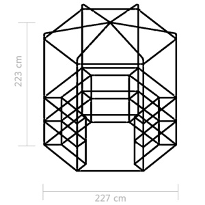 Seră cu rafturi, 227 x 223 cm, oțel - Img 10