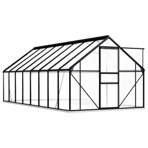 Seră cu un cadru de bază, antracit, 9,31 m², aluminiu - Img 2