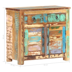 Servantă, 70 x 35 x 65 cm, lemn masiv reciclat - Img 6