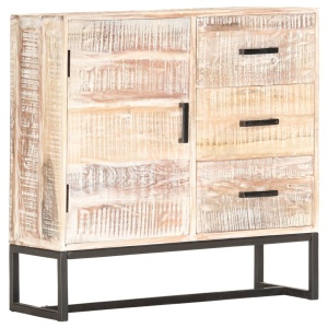 Servantă, alb, 73 x 30 x 75 cm, lemn masiv de acacia - Img 11