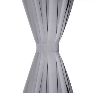 Set 2 draperii gri, opace, cu inele metalice, 135 x 245 cm - Img 3