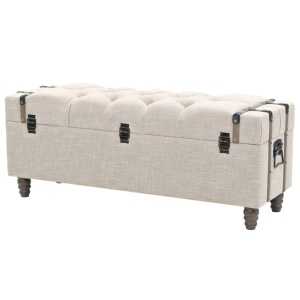 Set bancă depozitare 3 buc, lemn masiv și oțel, 112x37x45 cm - Img 5