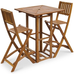 Set bistro, 3 piese, lemn masiv de acacia