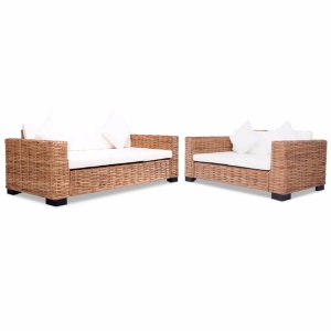 Set canapea din ratan natural, 15 piese
