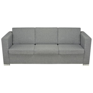 Set canapele, 2 piese, gri deschis, material textil - Img 5