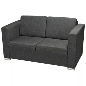 Set canapele, 3 piese, gri inchis, material textil - Img 12