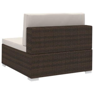 Set canapele de grădină cu perne, 3 piese, maro, poliratan - Img 11