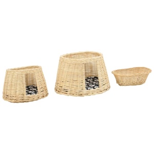 Set coșuri pisici cu perne 3 piese 47x34x60 cm salcie naturală - Img 6