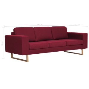Set de canapele, 2 piese, bordo, material textil - Img 11