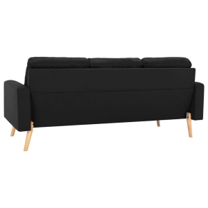 Set de canapele, 2 piese, negru, material textil - Img 4
