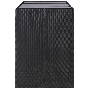 Set de masă și scaune de exterior, 9 piese, negru, poliratan - Img 5