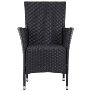 Set de mobilier de exterior, 5 piese, negru, poliratan - Img 5