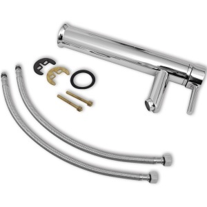 Set mobilier baie 11 piese cu chiuvete și robinete incluse, Bej - Img 10