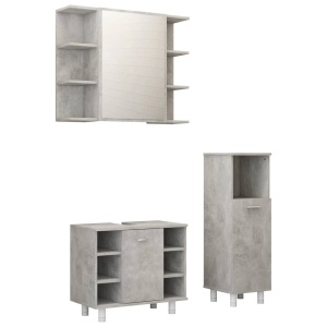 Set mobilier baie, 3 piece, gri beton, PAL - Img 2